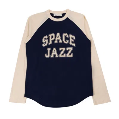 Wales Bonner Space T-shirt In Ivory/navy In Avorio/blu