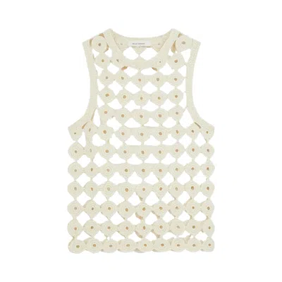 Pre-owned Wales Bonner Stanza Knit Crochet Vest 'beige' | Men's Size Xl