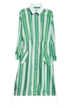 WALES BONNER STRIPE LONG SLEEVE STRETCH SUPIMA® COTTON DRESS