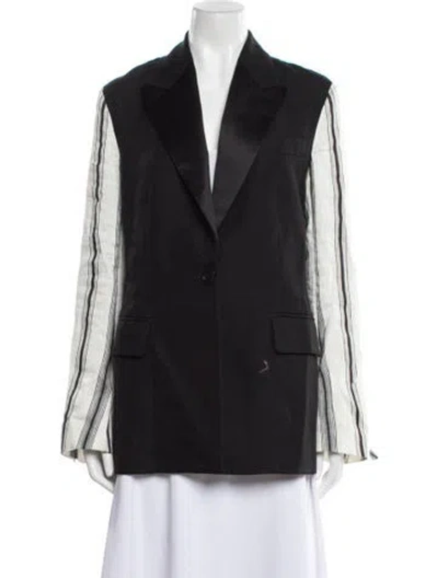 Pre-owned Wales Bonner Striped Blazer In Black