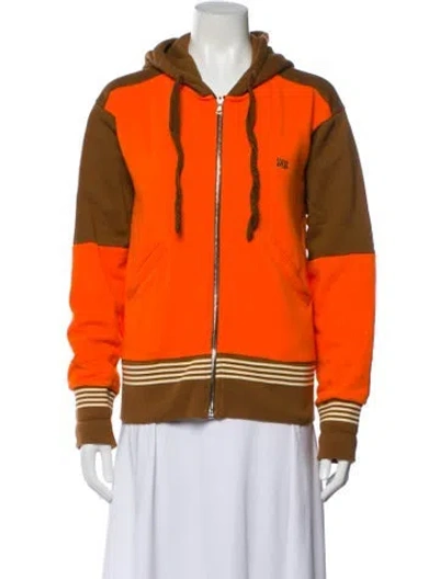 Pre-owned Wales Bonner Striped Bomber Jacket In Orange