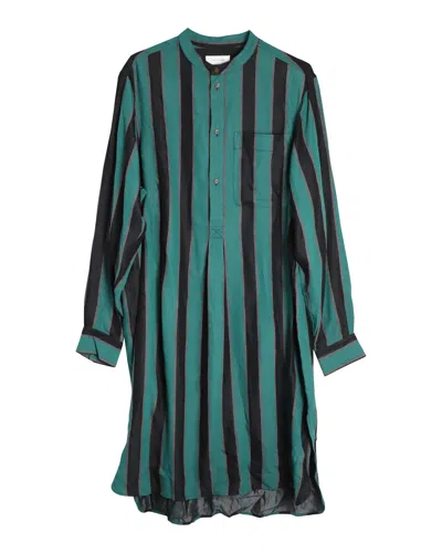 Wales Bonner Striped Dress In Green Viscose