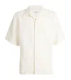 Wales Bonner White Bowling Shirt In A Linen Blend Men In White