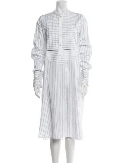 Pre-owned Wales Bonner Striped Knee-length Dress In White
