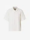 Wales Bonner White Bowling Shirt In A Linen Blend Men In Beige