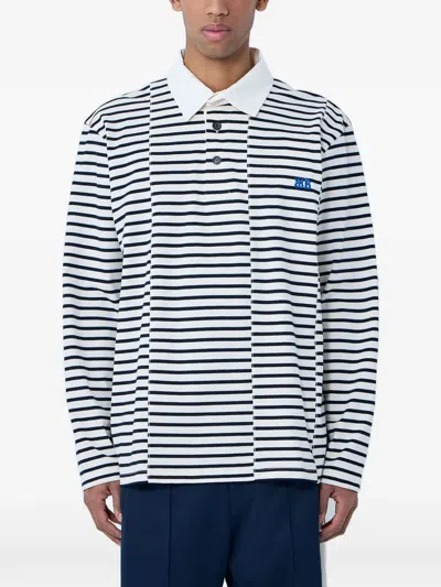 Wales Bonner Striped Long-sleeve Polo Shirt In Multi