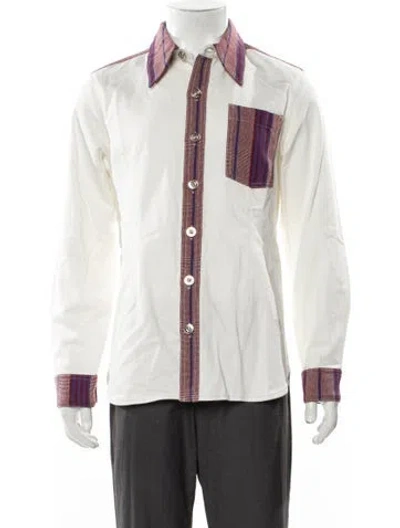 Pre-owned Wales Bonner Striped Long Sleeve Shirt W/ Tags In White