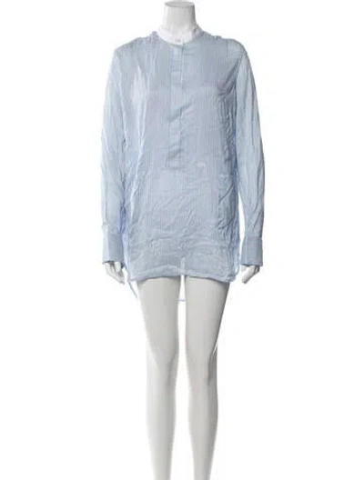 Pre-owned Wales Bonner Striped Long Sleeve Top In Blue/white
