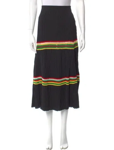 Pre-owned Wales Bonner Striped Midi Length Skirt In Black