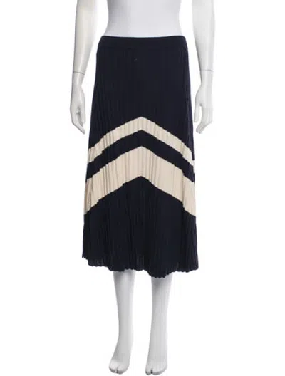Pre-owned Wales Bonner Striped Midi Length Skirt In Blue