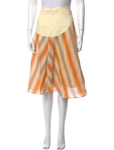Pre-owned Wales Bonner Striped Midi Length Skirt In Neutrals