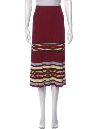 Pre-owned Wales Bonner Striped Midi Length Skirt In Red