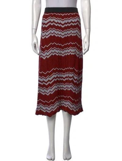 Pre-owned Wales Bonner Striped Midi Length Skirt In Red