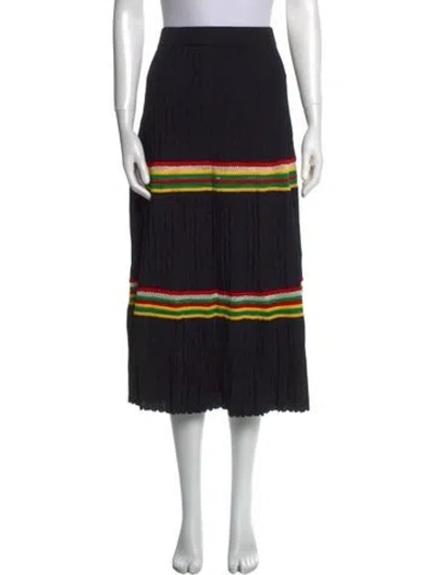Pre-owned Wales Bonner Striped Midi Length Skirt W/ Tags In Black