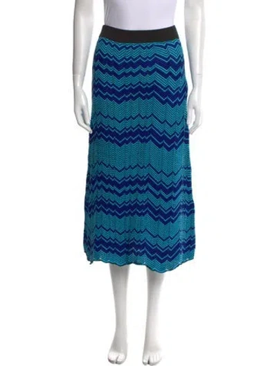 Pre-owned Wales Bonner Striped Midi Length Skirt W/ Tags In Blue