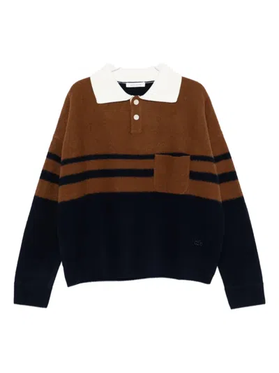 Wales Bonner Striped Polo-neck Sweater In Multi
