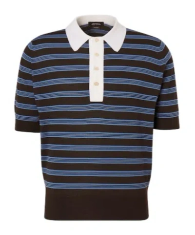 Wales Bonner Striped Polo Shirt In Multi