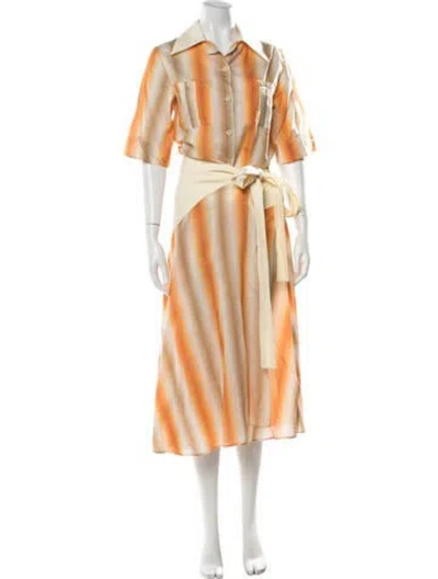 Pre-owned Wales Bonner Striped Skirt Set In Orange