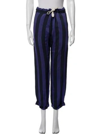 Pre-owned Wales Bonner Striped Straight Leg Pants In Blue