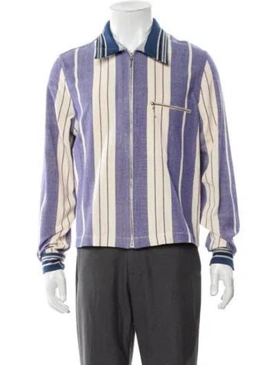 Pre-owned Wales Bonner Striped Windbreaker In Purple