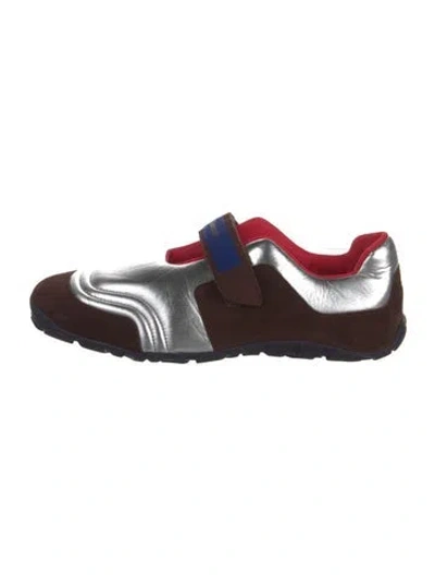 Pre-owned Wales Bonner Suede Colorblock Pattern Sneakers In Brown