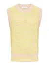 Wales Bonner Two-tone Knit Vest Unity In Yellow
