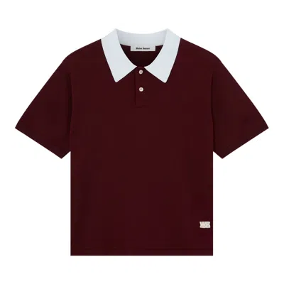 Pre-owned Wales Bonner Sun Polo 'bordeaux' In Red