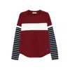 Wales Bonner Stripe-panel T-shirt In Red