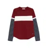 Wales Bonner Stripe-panel T-shirt In Red