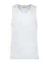 Wales Bonner Sleeveless Cotton Sweater With Ribbed Texture And Embroidered Logo In White