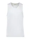 Wales Bonner Sleeveless Cotton Sweater With Ribbed Texture And Embroidered Logo In White