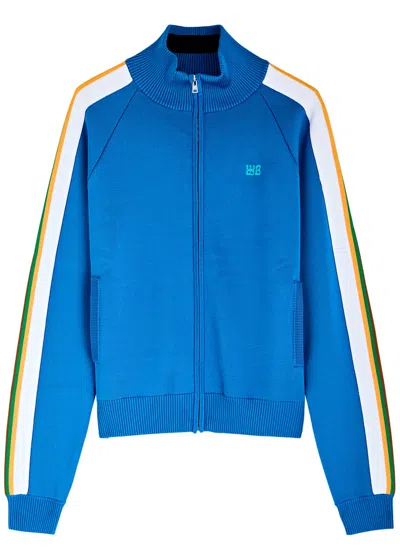 Wales Bonner Tide Knitted Track Jacket In Blue