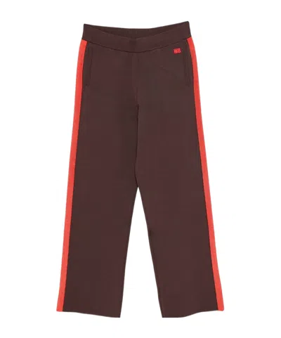 Wales Bonner Tide Track Knit Joggers In Brown