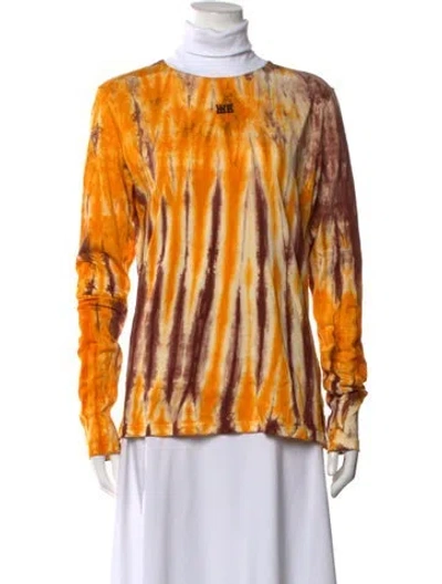 Pre-owned Wales Bonner Tie-dye Print Crew Neck Top In Yellow