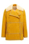 Wales Bonner 'studded Shearling Collar Double-breasted Jacket'