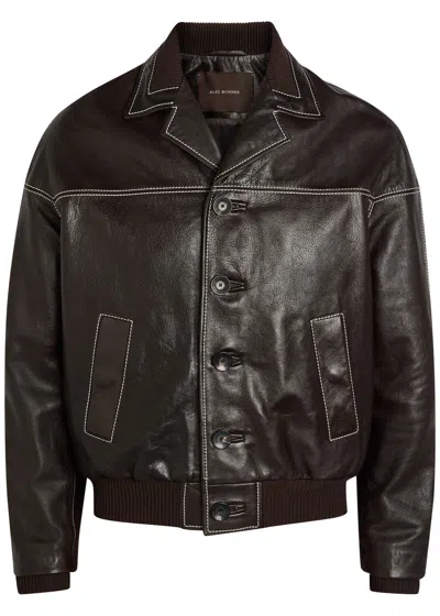 Wales Bonner Time Leather Jacket In Brown