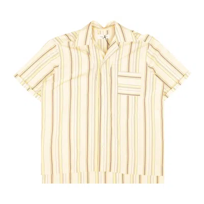 Pre-owned Wales Bonner Tobacco Havana Short-sleeve Shirt 'yellow' | Men's Size 46