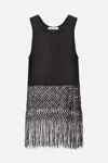 Wales Bonner Vision Macrame-fringed Cotton-linen Top In Black