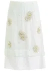Wales Bonner Triumph Embellished Crepe Midi Skirt In Light Green