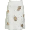 Wales Bonner Triumph Embellished Crepe Midi Skirt In Light Green/white