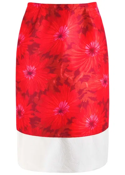Wales Bonner Triumph Floral-print Layered Satin Skirt In Multicoloured 1