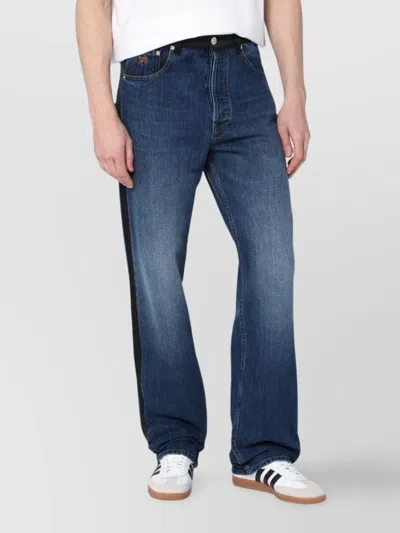 WALES BONNER TROUSERS FADED DENIM SIDE STRIPES