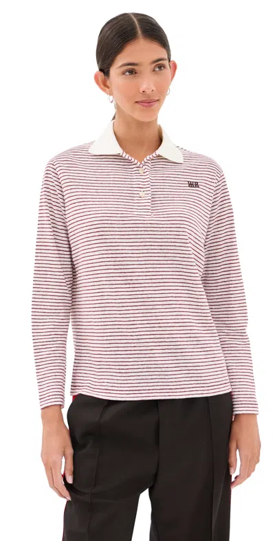 Wales Bonner Trust Polo Shirt Ivory/wine