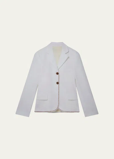 Wales Bonner Truth Embellished-trim Jacket In White