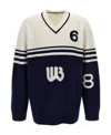 WALES BONNER TWO-TONE INTARSIA-KNIT JUMPER