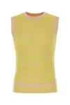 Wales Bonner Two-tone Knit Vest Unity In Lime And Beige