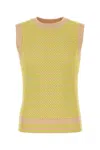 Wales Bonner Two-tone Knit Vest Unity In Limebeige