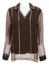 Wales Bonner V-neck Stud-embellished Blouse In Multi