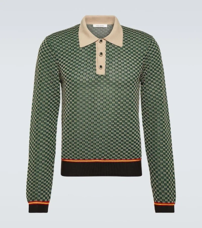 Wales Bonner Polopullover Valley In Green Brown Beige