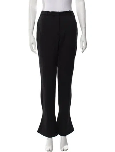 Pre-owned Wales Bonner Virgin Wool Flared Pants In Black